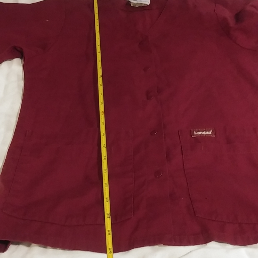 Scrub Top - (2/$10) Burgandy Button Down - Picture 8 of 9